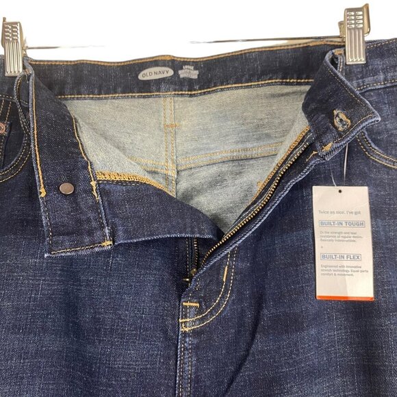 Old Navy 44x30 Loose Fit Blue Jeans Old School Denim Straight Leg Dark Wash NWT - Picture 5 of 11